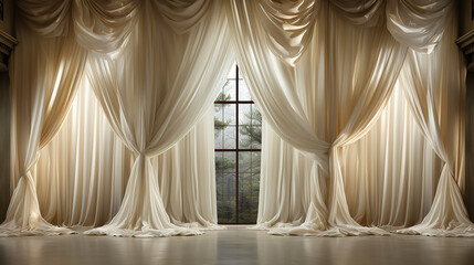 luxury curtain with and warm light background, white and lighten color
