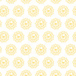 © vectorfusionart - Digital png illustration of yellow floral pattern on transparent background
