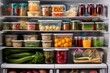 clean refrigerator with organized storage containers inside