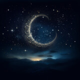 Fototapeta  - Crescent Moon and Star