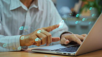 Leinwandbilder - AI Security, Protecting Information in a Connected World. Secure Data Management and Artificial Intelligence Technology, Safeguarding Connections from Cyber Attacks