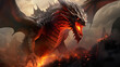 DnD Battlemap flames, fantasy, mythical, creature, blazing, artwork.