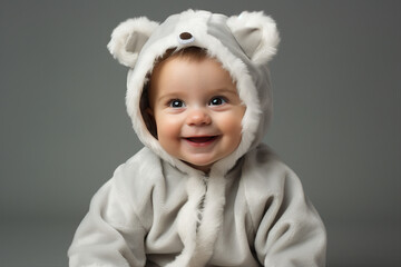 Generative ai collage image of cute baby wear funny costume sleepwear nightwear