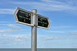 Signpost marking the England Coast Path and Saxon Shore Way