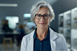 Confident female mature doctor in an office portrait