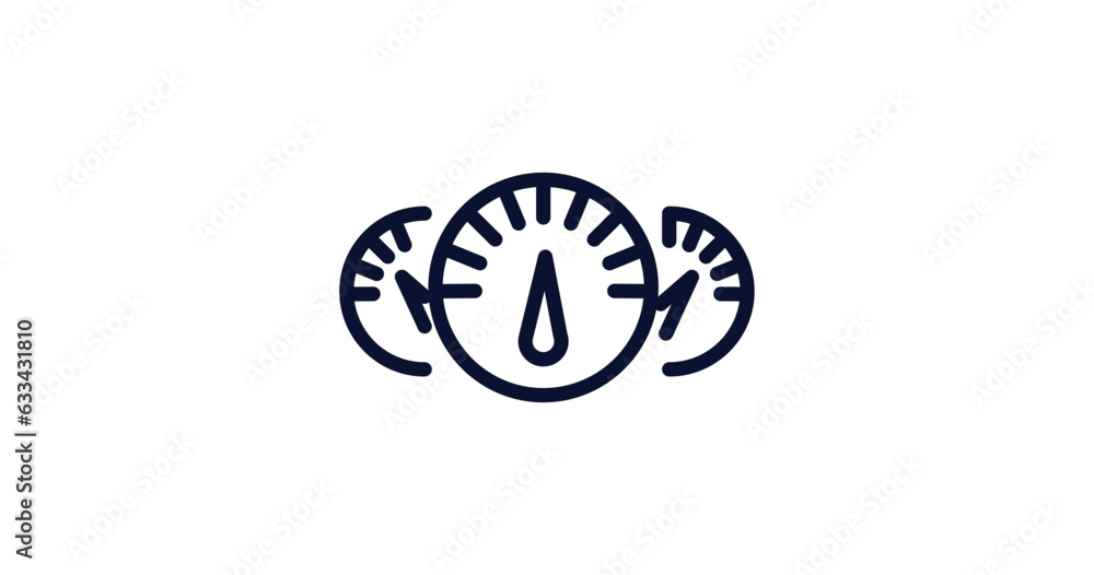 car dashboard icon. Thin line car dashboard icon from car parts ...