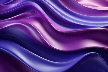 Abstract blue and purple liquid wavy shapes futuristic banner. Glowing retro waves. AI Generative