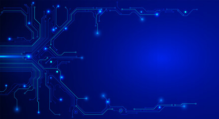 Leinwandbilder - Circuit board cyber space modern line connection technology concept. Digital data security platform vector design. Electronic and engineering illustration texture