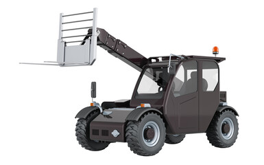 Canvas Print - Telescopic handler, 3D rendering isolated on transparent background