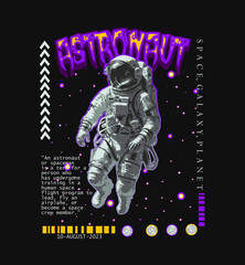 Futuristic dystopia design astronaut For tshirt, hoodie, streetwear, poster, and other