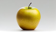 Yellow Apple On A White Background. Generative In Ai