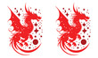 © Artistcy Agency - Happy Chinese new year dragon silhouettes Medieval Vector