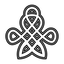 Celtic Style Interlaced Pattern Isolated Vector. Celtic Knot Vector Illustration. Nordic Symbol. Symmetric Geometric Symbol.