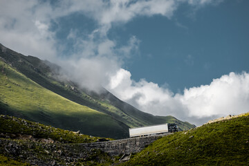 Wall Mural - freight truck on the mountain pass road