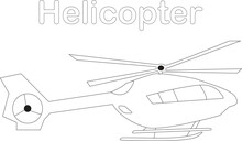 Helicopter Coloring Page 
 Helicopter Drawing Line Art Vector Illustration. Cartoon Helicopter Drawing For Coloring Book For Kids And Children.