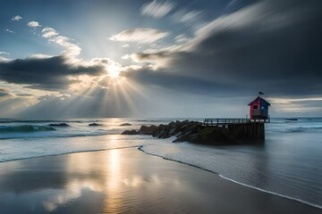 Wall Mural - sunset over the sea