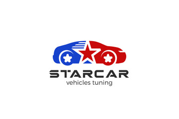 Fototapete - Car Auto Logo Star Abstract Vector Design.