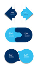Wall Mural - 2 elements scheme, diagram. two connected elements. infographic template.