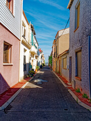 Wall Mural - HDR view in the morning light of a street in picturesque 