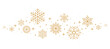 Christmas border. Gold snowflakes and stars banner