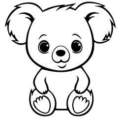 Wall Mural - koala bear coloring page illustration