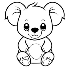 Wall Mural - koala bear coloring page illustration