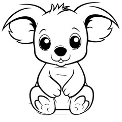 Wall Mural - koala bear coloring page illustration