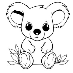 Wall Mural - koala bear coloring page illustration