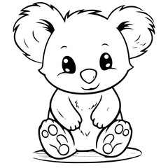 Wall Mural - koala bear coloring page illustration