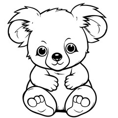 Wall Mural - koala bear coloring page illustration