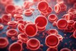 Close up of blood cells, leukocytes, erythrocytes bloodstream.