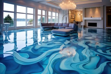 Wall Mural - Beautiful epoxy floor in company.