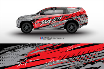 vector racing car wrap design for vehicle vinyl stickers and automotive company sticker livery	