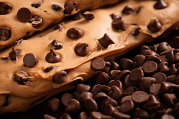 Poster - close-up of chocolate chips in dough