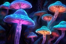 Abstract Pattern Of Bioluminescent Fungi