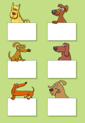 Wall Mural - cartoon dogs and puppies with cards design set