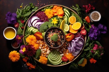 Poster - aerial view of a vibrant, well-presented salad