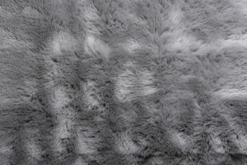 Wall Mural - A gray fluffy carpet that is isolated with a clipping path.