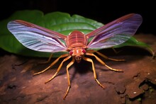 Adult Cicada Resting On A Leaf