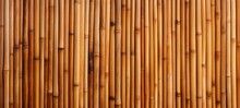 Bamboo Texture Background For Interior Or Exterior Design. Brown Bamboo Vertical Wall Texture. Japanese Or Chinese Cane Wall. Ai Generated