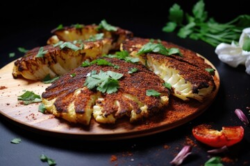 Sticker - cauliflower steaks seasoned with herbs and spices