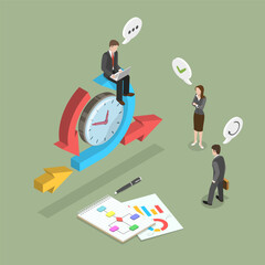 Wall Mural - 3d isometric flat vector conceptual illustration of agile management, scrum process