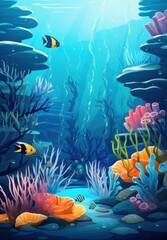 Beautiful reef oasis illustration