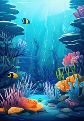 Wall Mural - Beautiful reef oasis illustration