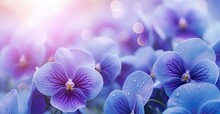 Purple Pansies Flower Background Generative AI