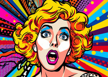 A Surprised Woman With A Pop Art Style