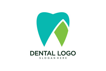 Wall Mural - Dental logo design template vector illustration with creative idea