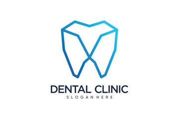 Wall Mural - Dental logo design template vector illustration with creative idea