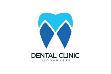 Wall Mural - Dental logo design template vector illustration with creative idea