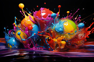 Wall Mural - vibrant airbrush drawing paint splash